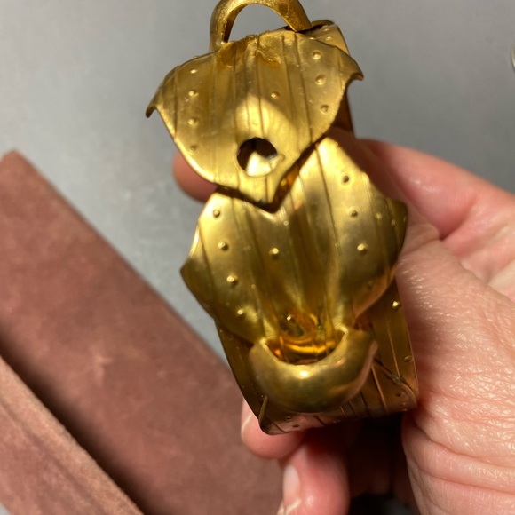 Vintage 1930s metal bow clasp bracelet bangle - Picture 4 of 7